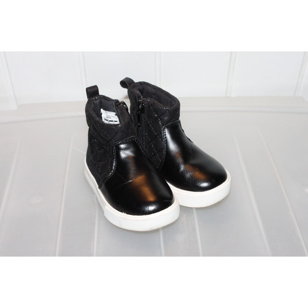 New Toddler Girl OshKosh B'gosh Foxy Black Booties Mid Top Boots Size 5